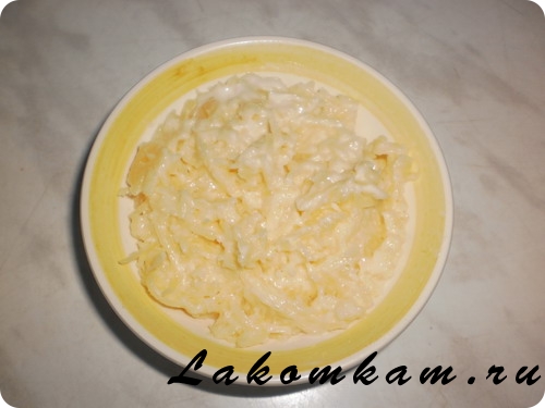 Закуска Перец фаршированный яйцами и сыром