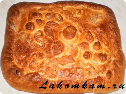 Выпечка Пирог с капустой и фаршем