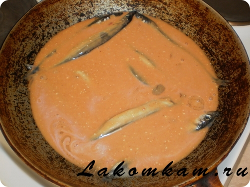 Блюдо из рыбы Мойва в томатном соусе