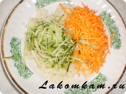 Салат Из цветной капусты с морковью и огурцами