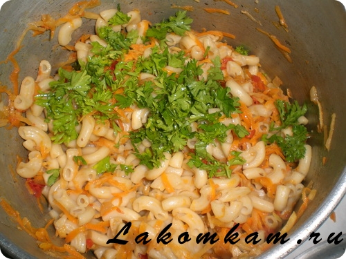 Блюдо из овощей Запеканка из овощей с макаронами