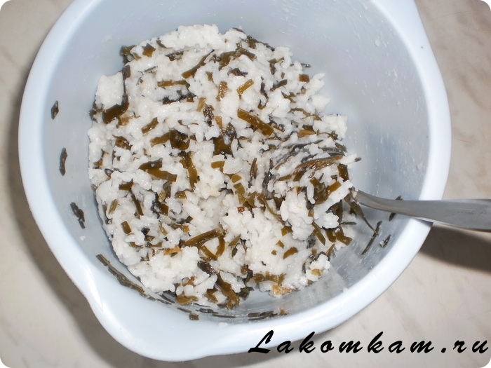 Рисовые котлеты с морской капустой