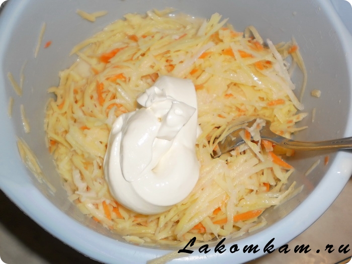 Картофельные драники с морковью и редькой