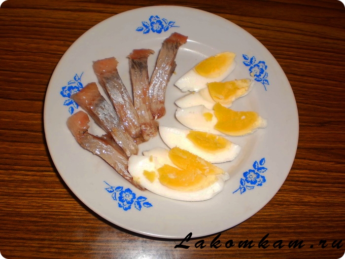 Закуска из запеченного картофеля с сельдью