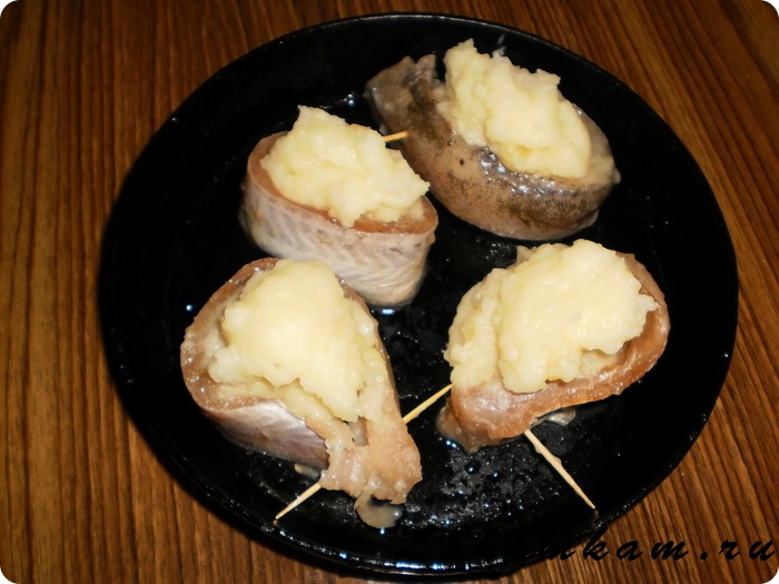 Картофельные горки с рыбным филе