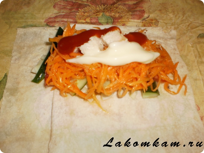 Шаурма с морковкой по-корейски