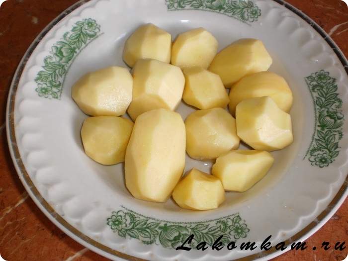 Картофель с грибами на пару