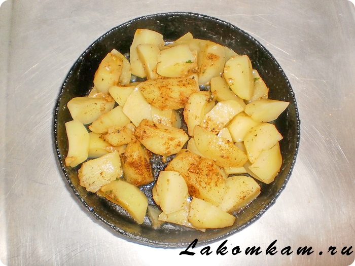 Картофельные ломтики в горчичном маринаде