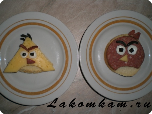 Бутерброды Angry Birds