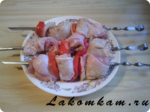 Блюдо из мяса Шашлык из курицы