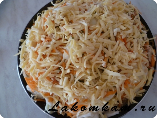 Блюдо из овощей Капустная запеканка с рисом