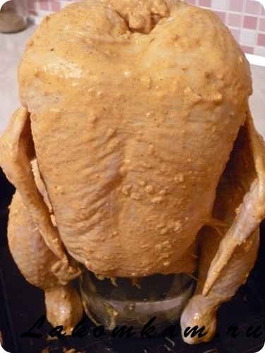 Блюдо из мяса Курица на банке с гарниром