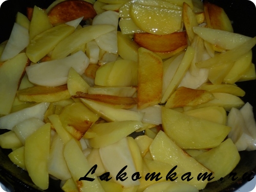 Блюдо из овощей Картофель жареный с луком