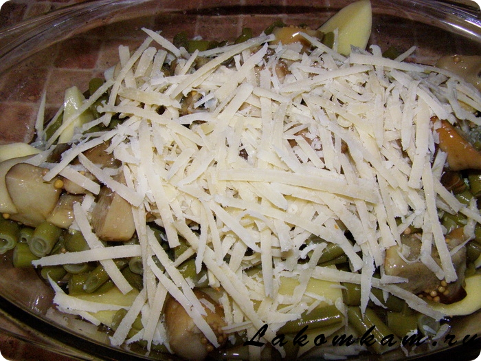 Картошка с грибами и спаржевой фасолью