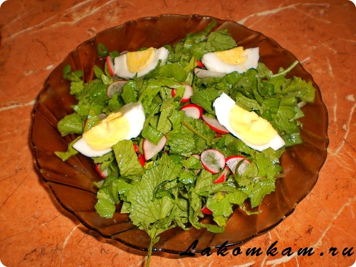 Салат из ботвы редиса
