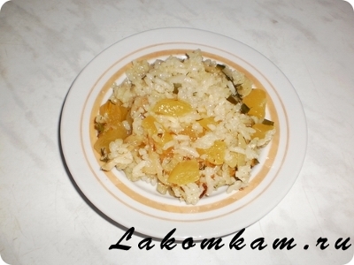 Блюдо из овощей "Тушеные кабачки с рисом"