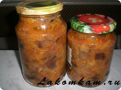 Заготовка "Баклажаны с морковью в томатном соусе"