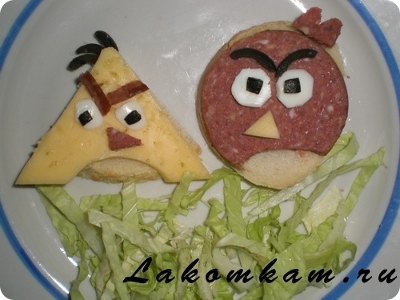 Бутерброды "Angry Birds"