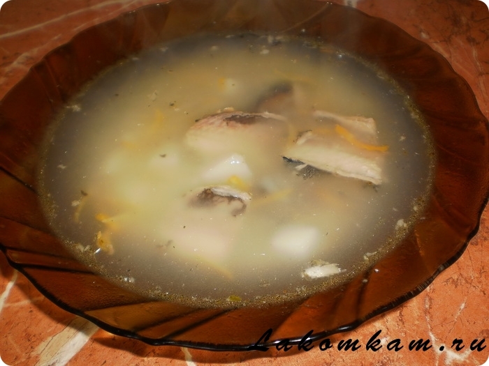 Суп с пшеном и рыбными консервами